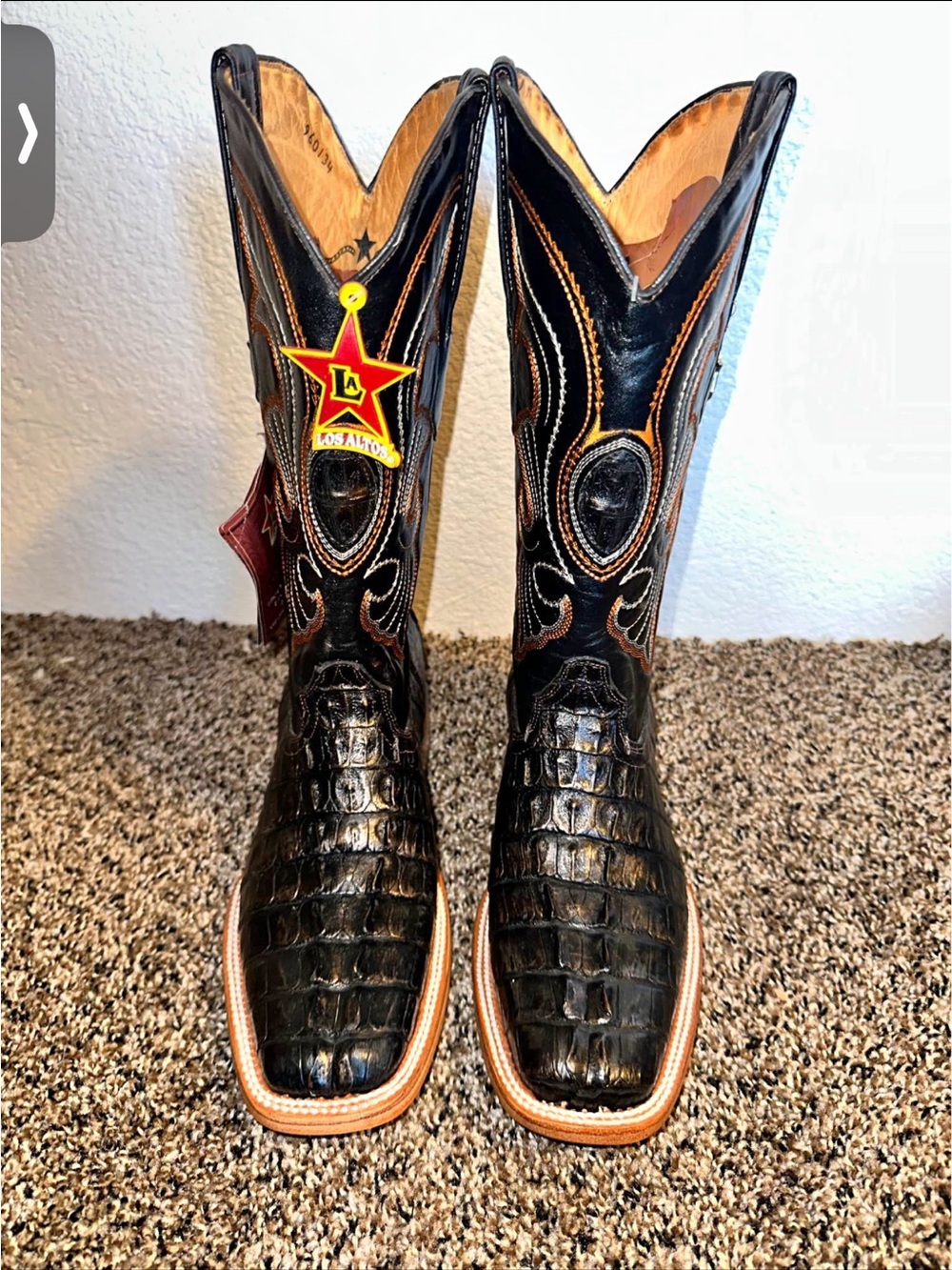 Los Altos genuine crocodile tail cowboy boots